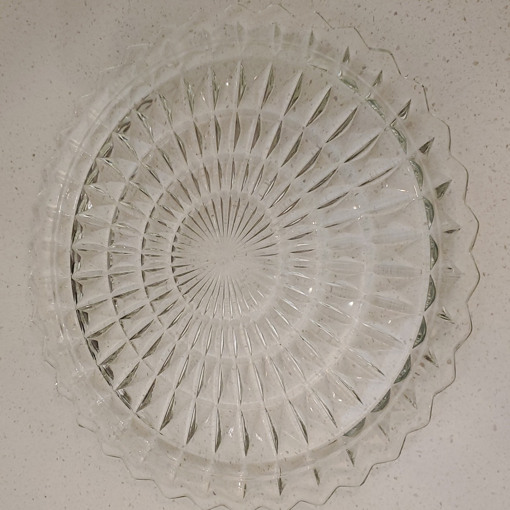 Jeanette Windsor Clear Glass Service Plate 10" Vintage - Picture 2 of 5